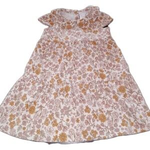 Shabby Chic Girls Dress 4T Floral Corduroy Prairie Cottagecore Boho Fall Country